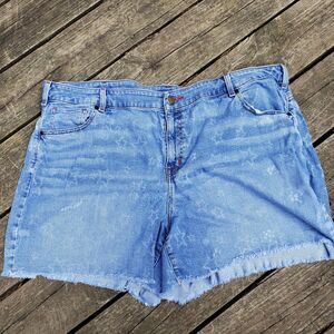 Lane Bryant Star Print Plus Size 26 Denim Shorts